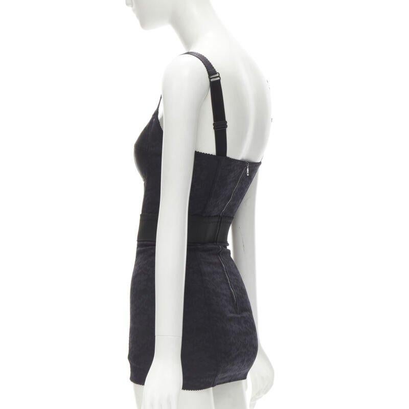 DOLCE GABBANA 2015 Iconic black lace corset bustier mini dress IT36 XS 1