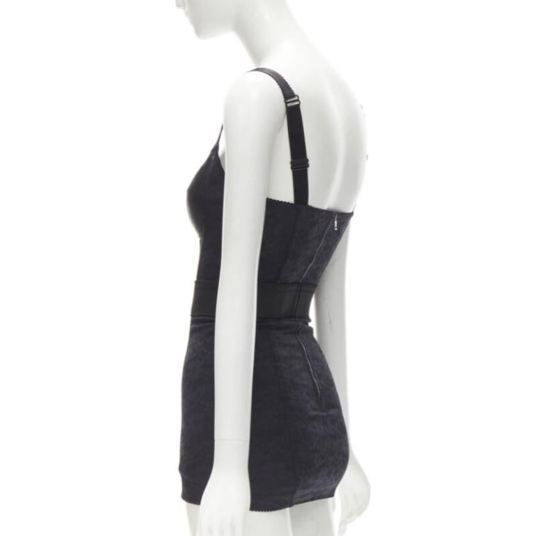 DOLCE GABBANA 2015 Iconic black lace corset bustier mini dress IT36 XS 2