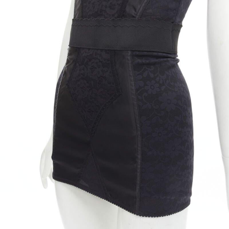 DOLCE GABBANA 2015 Iconic black lace corset bustier mini dress IT36 XS 2