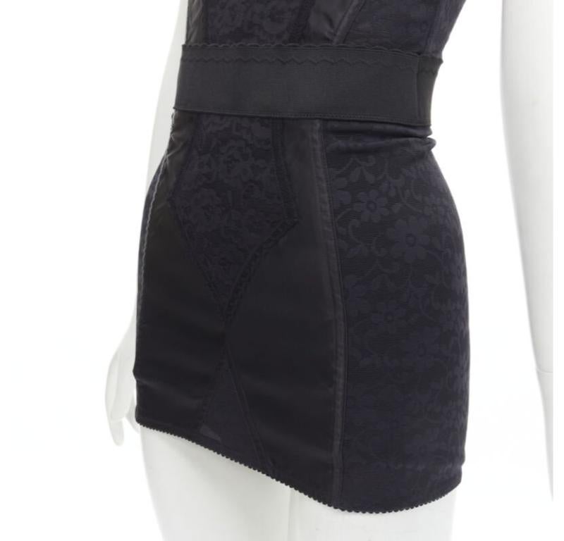 DOLCE GABBANA 2015 Iconic black lace corset bustier mini dress IT36 XS 3