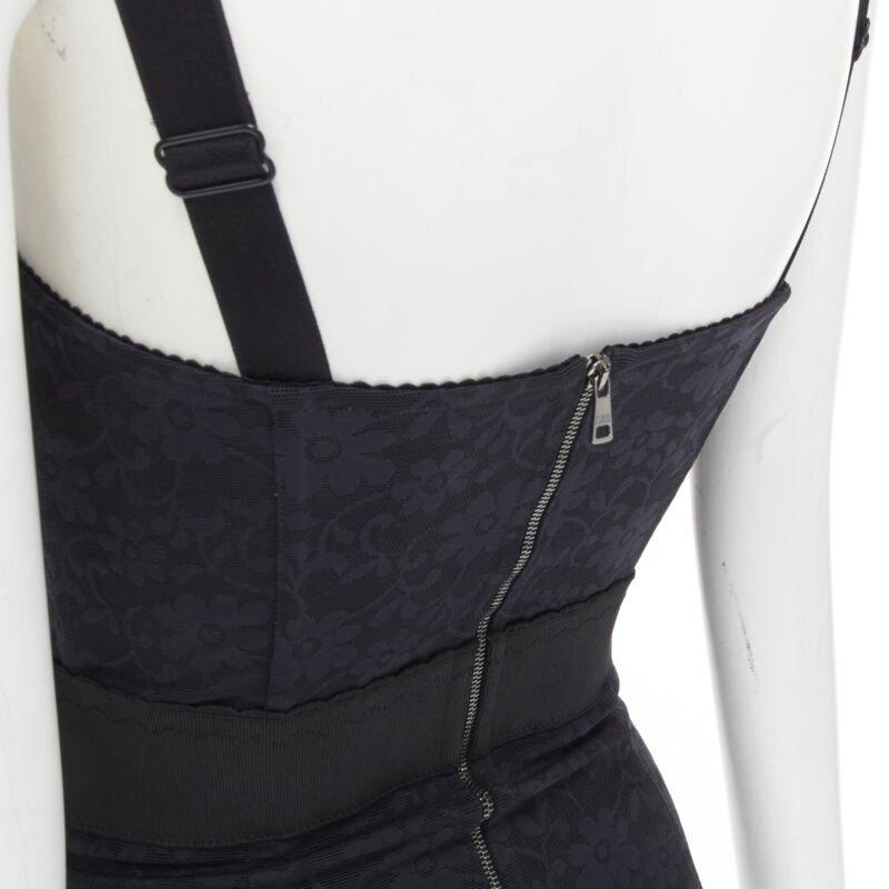 DOLCE GABBANA 2015 Iconic black lace corset bustier mini dress IT36 XS 3