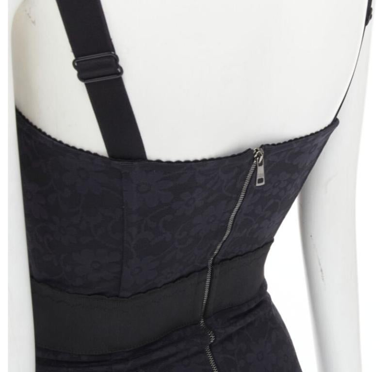 DOLCE GABBANA 2015 Iconic black lace corset bustier mini dress IT36 XS 4