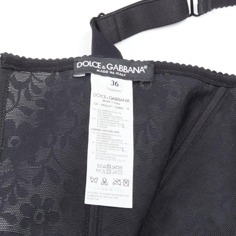 DOLCE GABBANA 2015 Iconic black lace corset bustier mini dress IT36 XS 4