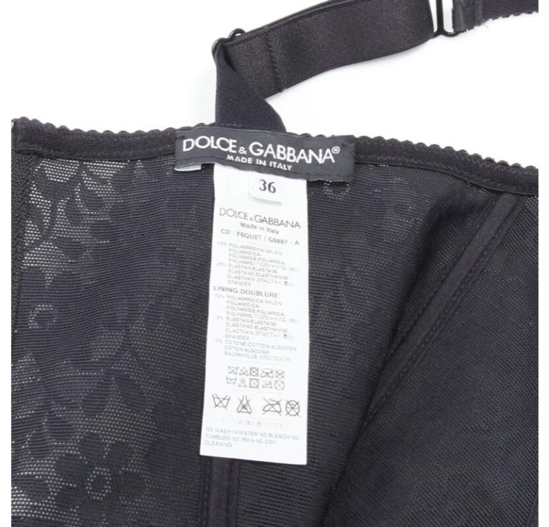 DOLCE GABBANA 2015 Iconic black lace corset bustier mini dress IT36 XS 5