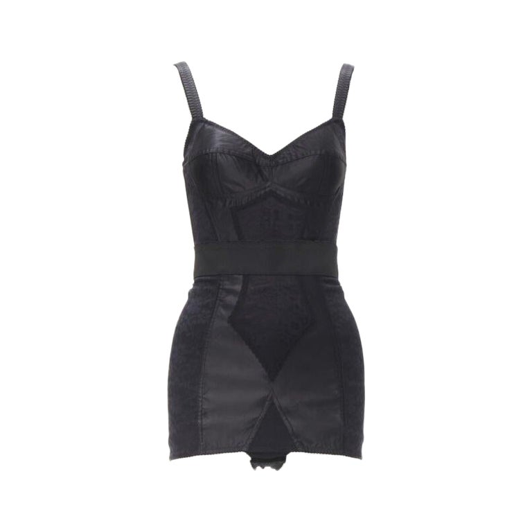 DOLCE GABBANA 2015 Iconic black lace corset bustier mini dress IT36 XS at  1stDibs