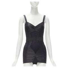 DOLCE GABBANA 2015 Iconic black lace corset bustier mini dress IT36 XS