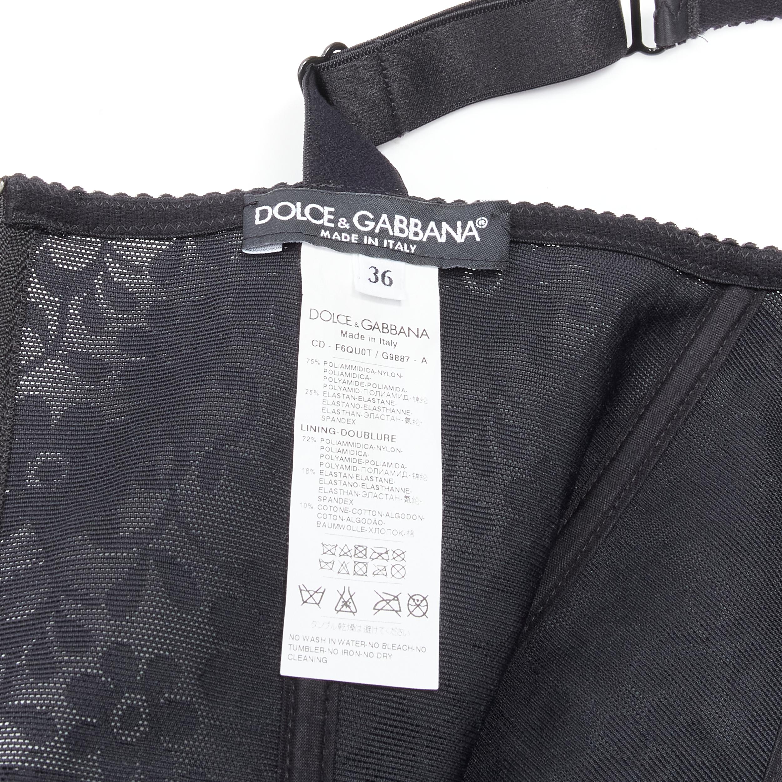 DOLCE GABBANA 2015 Runway Iconic black lace corset bustier mini dress IT36 XS For Sale 4