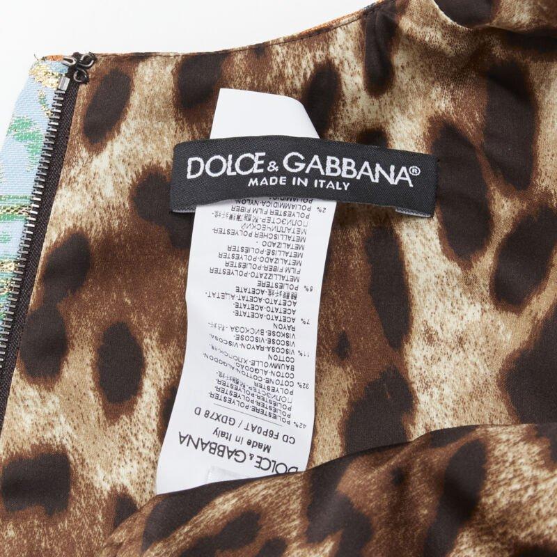 DOLCE GABBANA 2021 mixed grid patchwork jacquard front slit  midi dress IT38 XS For Sale 5