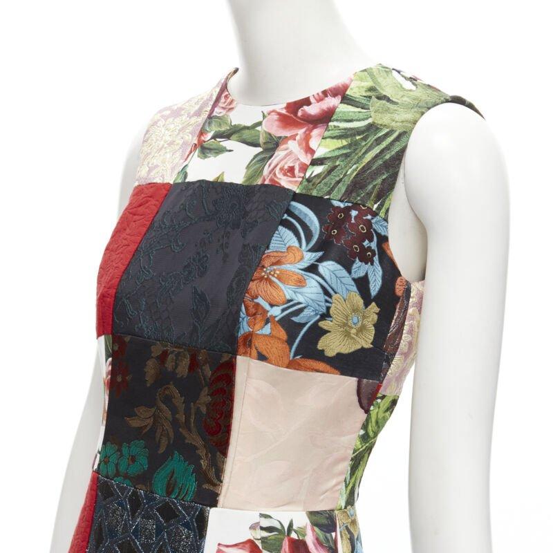 DOLCE GABBANA 2021 mixed grid patchwork jacquard front slit  midi dress IT38 XS
Reference: AAWC/A00029
Brand: Dolce Gabbana
Designer: Domenico Dolce and Stefano Gabbana
Collection: 2021 - Runway
Material: Mixed Materials
Color: Multicolour
Pattern: