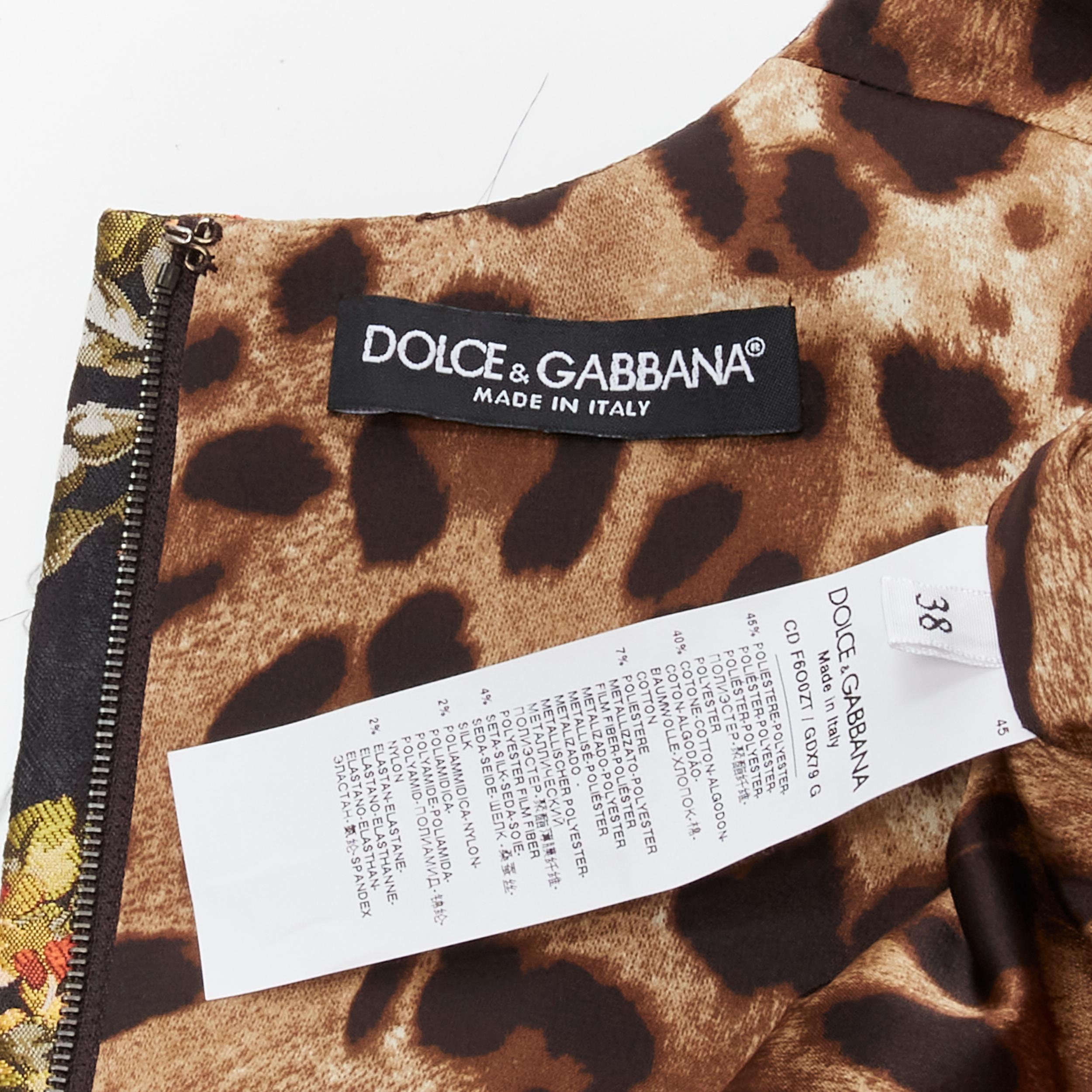 DOLCE GABBANA 2021 patchwork jacquard fabric panelled mini dress IT38 XS For Sale 6