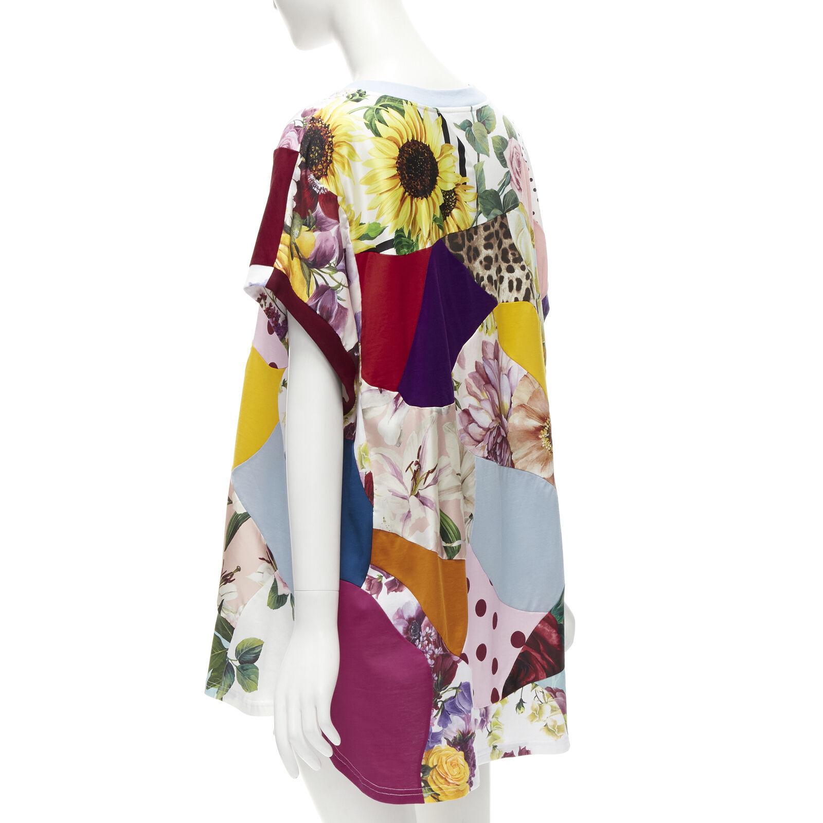DOLCE GABBANA 2021 Sicilian Patchwork cap sleeve cotton casual dress IT38 XS For Sale 1