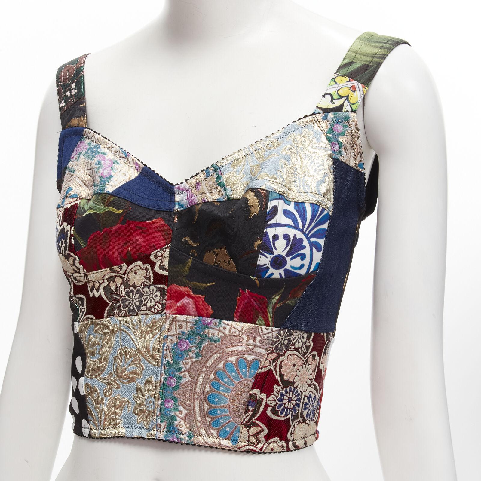 DOLCE GABBANA 2021 Sicilian Patchwork metallic jacquard boned bustier IT38 XS
Reference: AAWC/A00341
Brand: Dolce Gabbana
Designer: Domenico Dolce and Stefano Gabbana
Collection: 2021 Spring Summer Sicilian Patchwork
Material: Polyester,