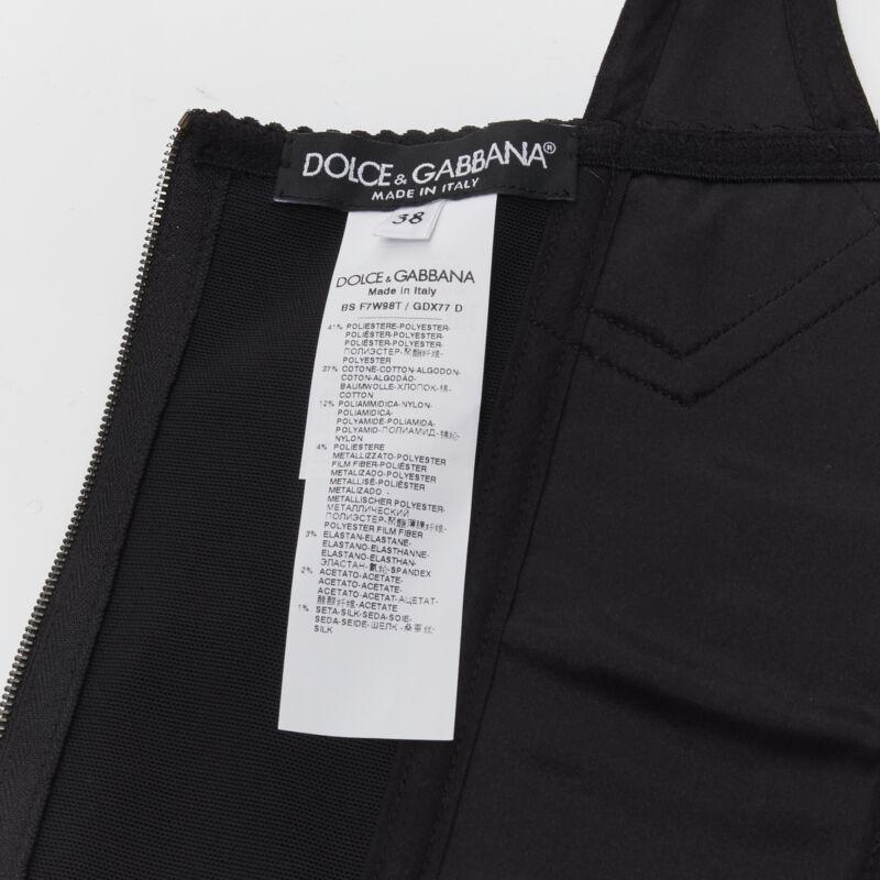 DOLCE GABBANA 2021 Sicilian Patchwork metallic jacquard boned bustier IT38 XS For Sale 3