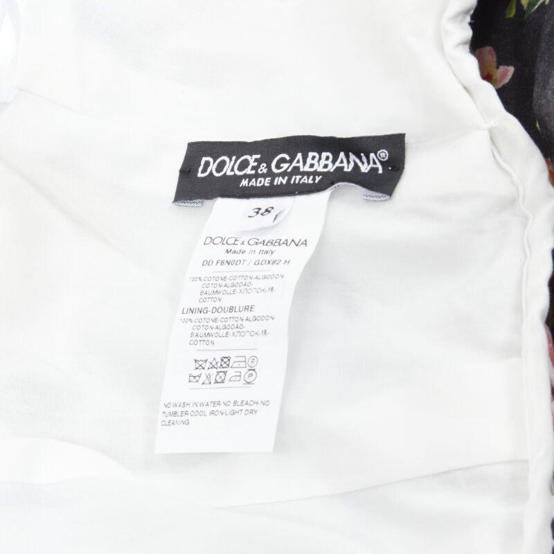 DOLCE GABBANA 2021 Patchwork sicilien Robe à manches bouffantes en popeline de coton IT38 XS en vente 4