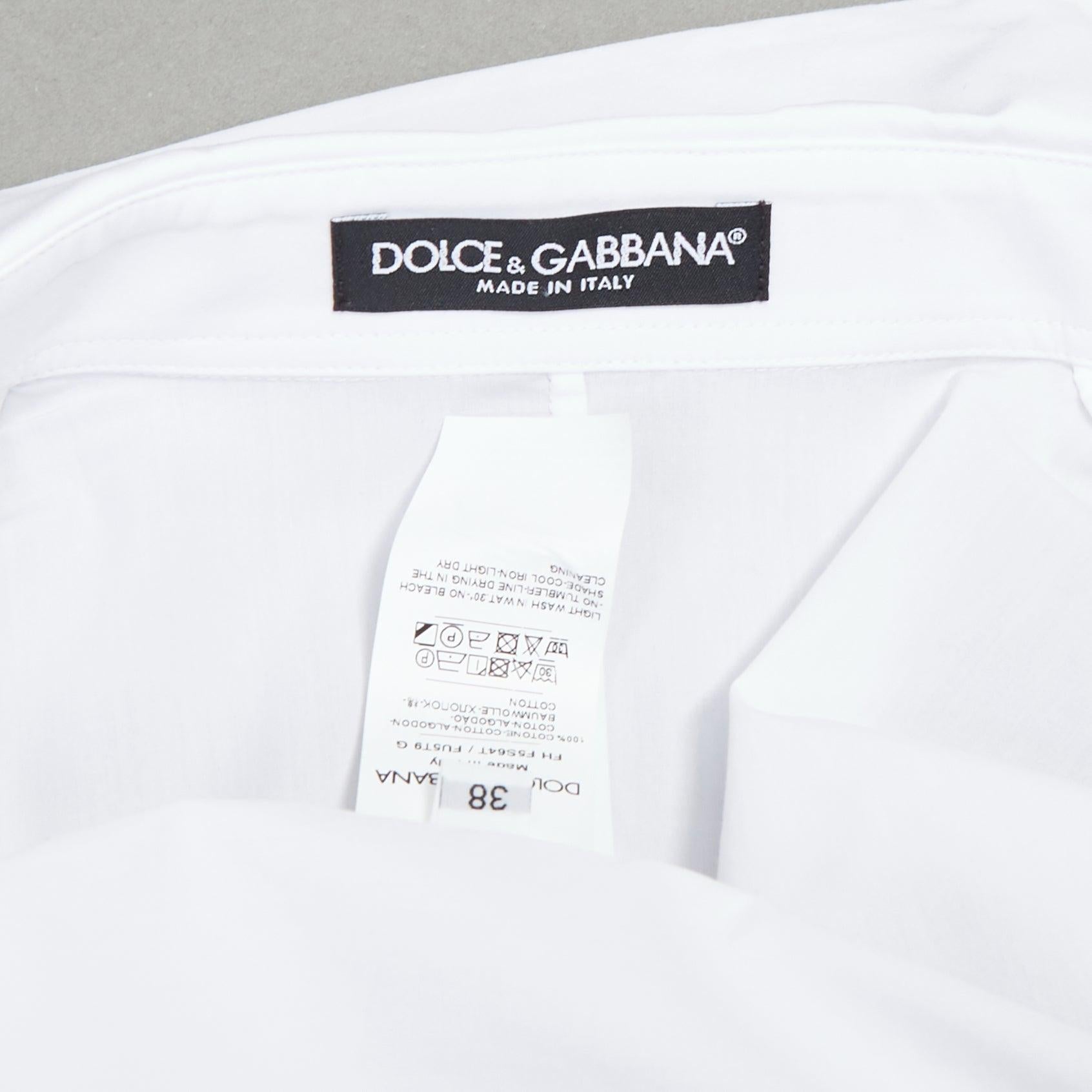 DOLCE GABBANA 2025 camisa blanca de algodón con mangas abullonadas y cintura ceñida IT38 XS en venta 3