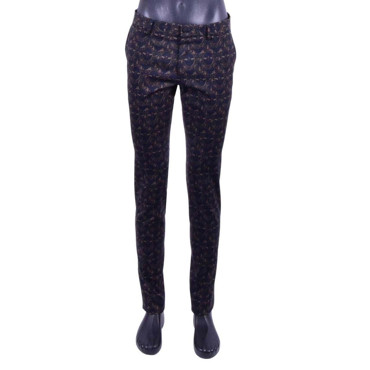 Dolce and Gabbana - Traje de 3 piezas Corona de Abeja Azul Dorado 52 en ...