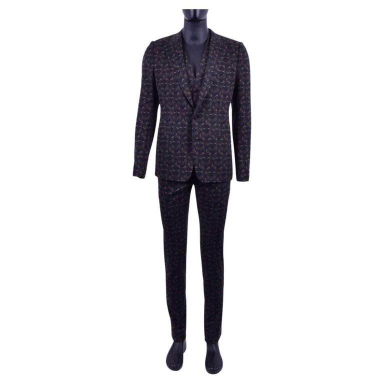 Dolce & Gabbana Black Bee Crown Embellished Suit Coat Blazer main image 1