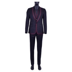 Dolce & Gabbana - 3-Pieces Virgin Wool Suit Gray Bordeaux 44