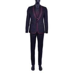 Dolce & Gabbana - 3-Pieces Virgin Wool Suit Gray Bordeaux 46