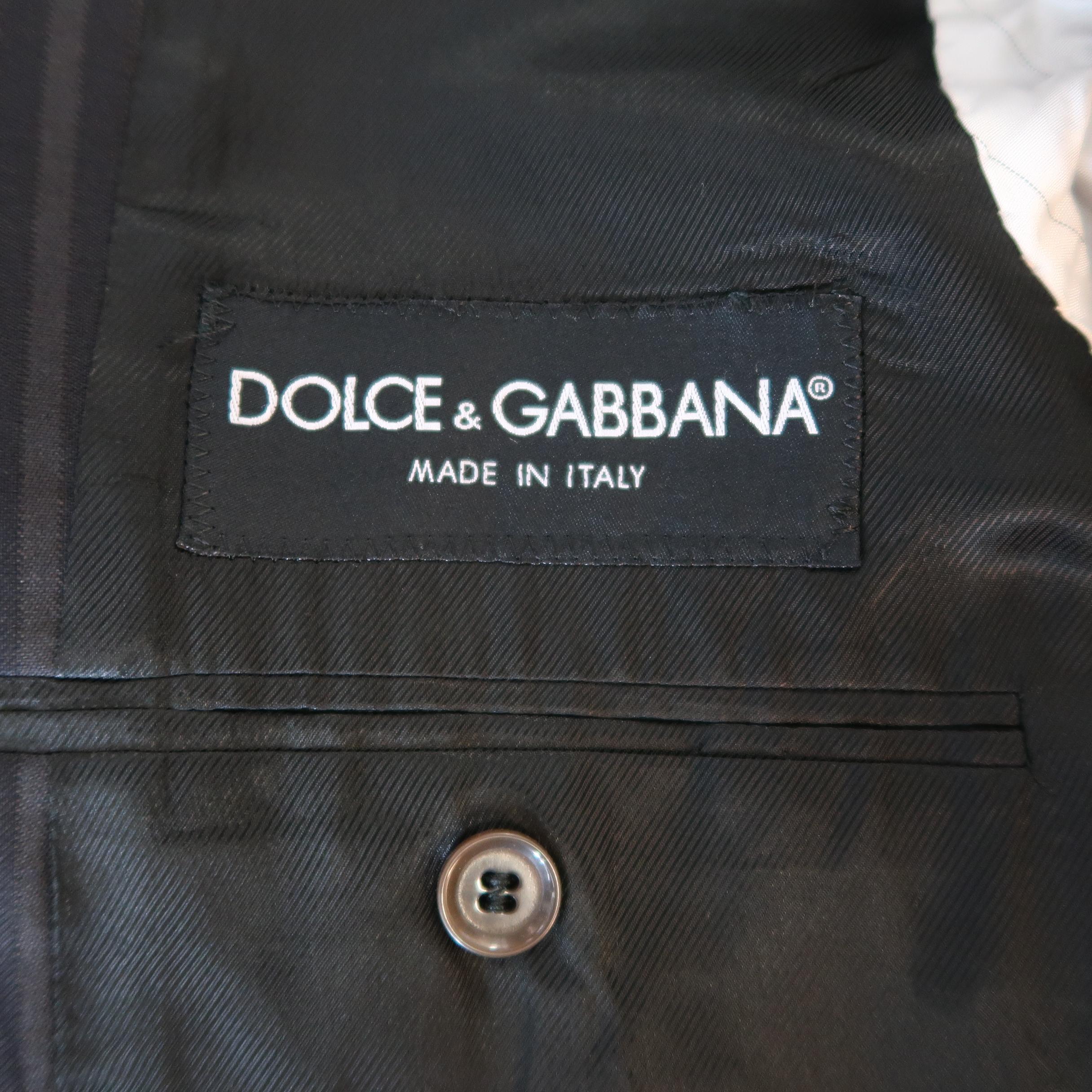 DOLCE & GABBANA 38 Brown & Navy Stripe Wool Notch Lapel Sport Coat 2
