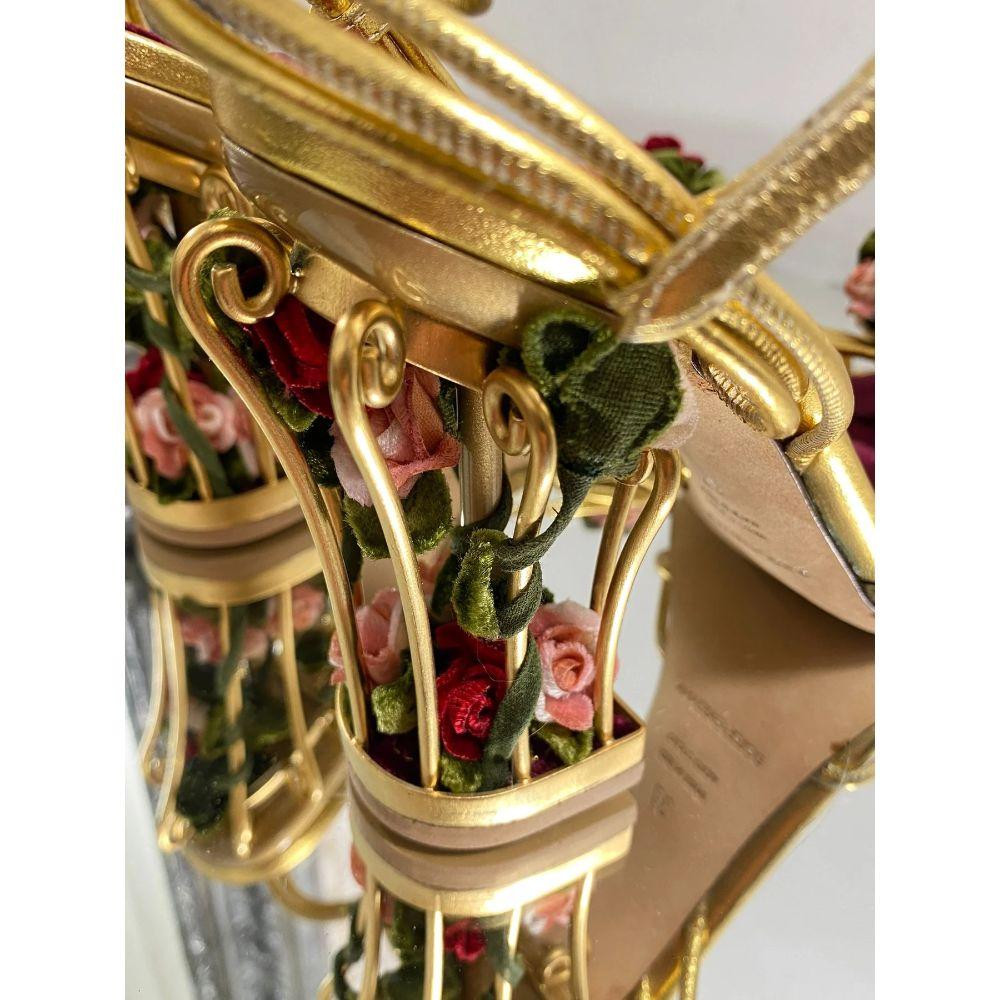 Dolce & Gabbana 3D Rose Cage Sandals For Sale 3