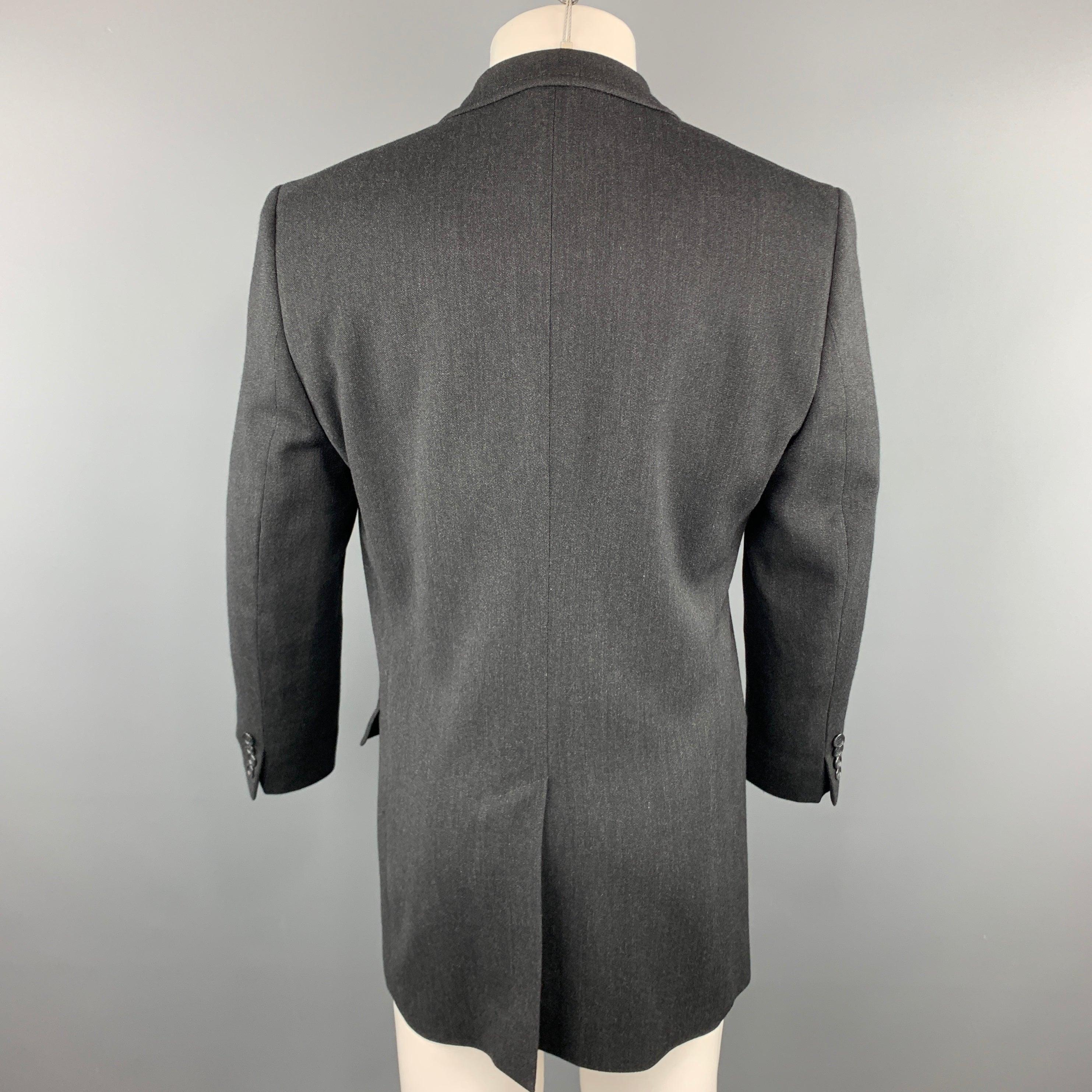 DOLCE & GABBANA 40 Charcoal Solid Wool Blend Notch Lapel  Sport Coat For Sale 1