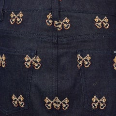 Dolce & Gabbana - 5 Pockets Embroidered Mini Jeans Skirt