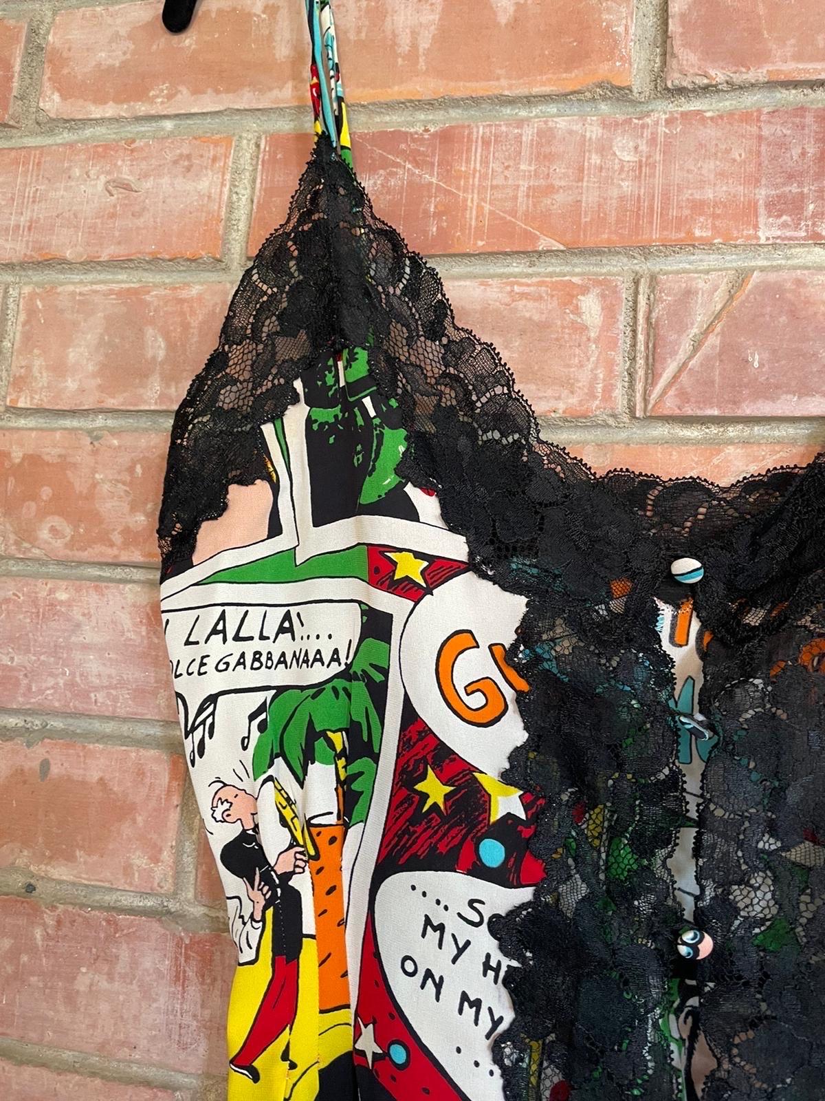 Dolce & Gabbana 90s/2000s top with pop art style comic strip pattern In Good Condition In Carnate, IT