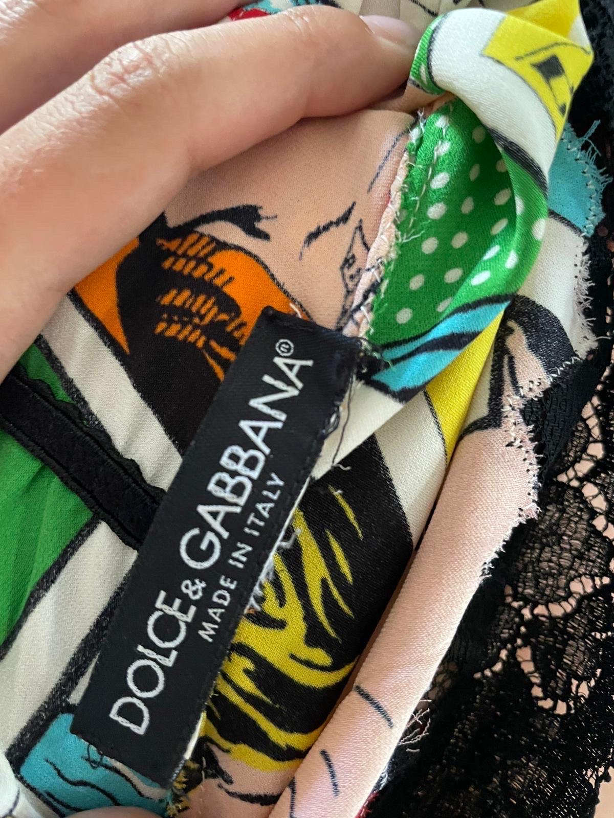 Dolce & Gabbana 90s/2000s top with pop art style comic strip pattern 1