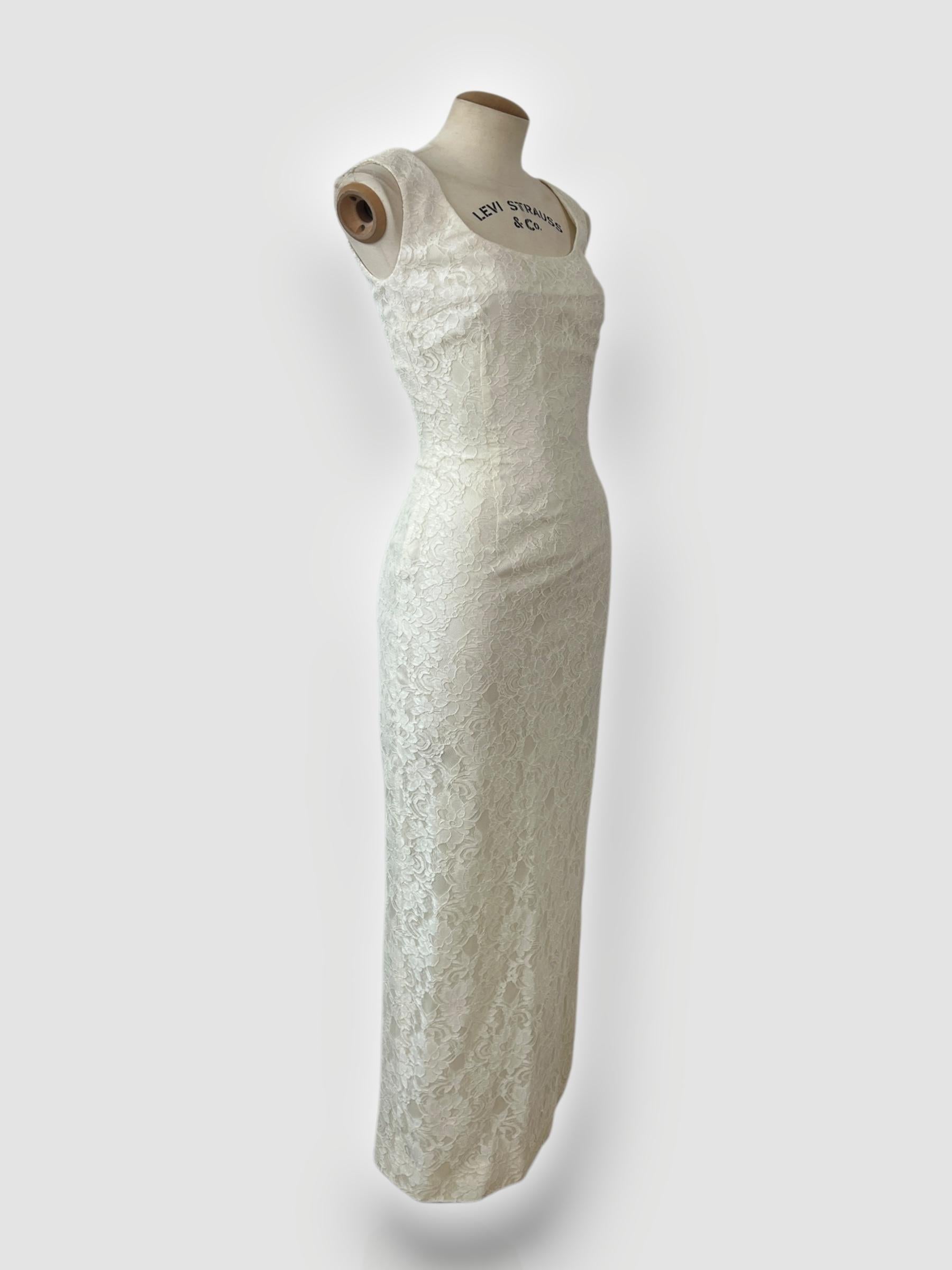 Gray Dolce & Gabbana 90s Lace Ceremony wedding Dress For Sale
