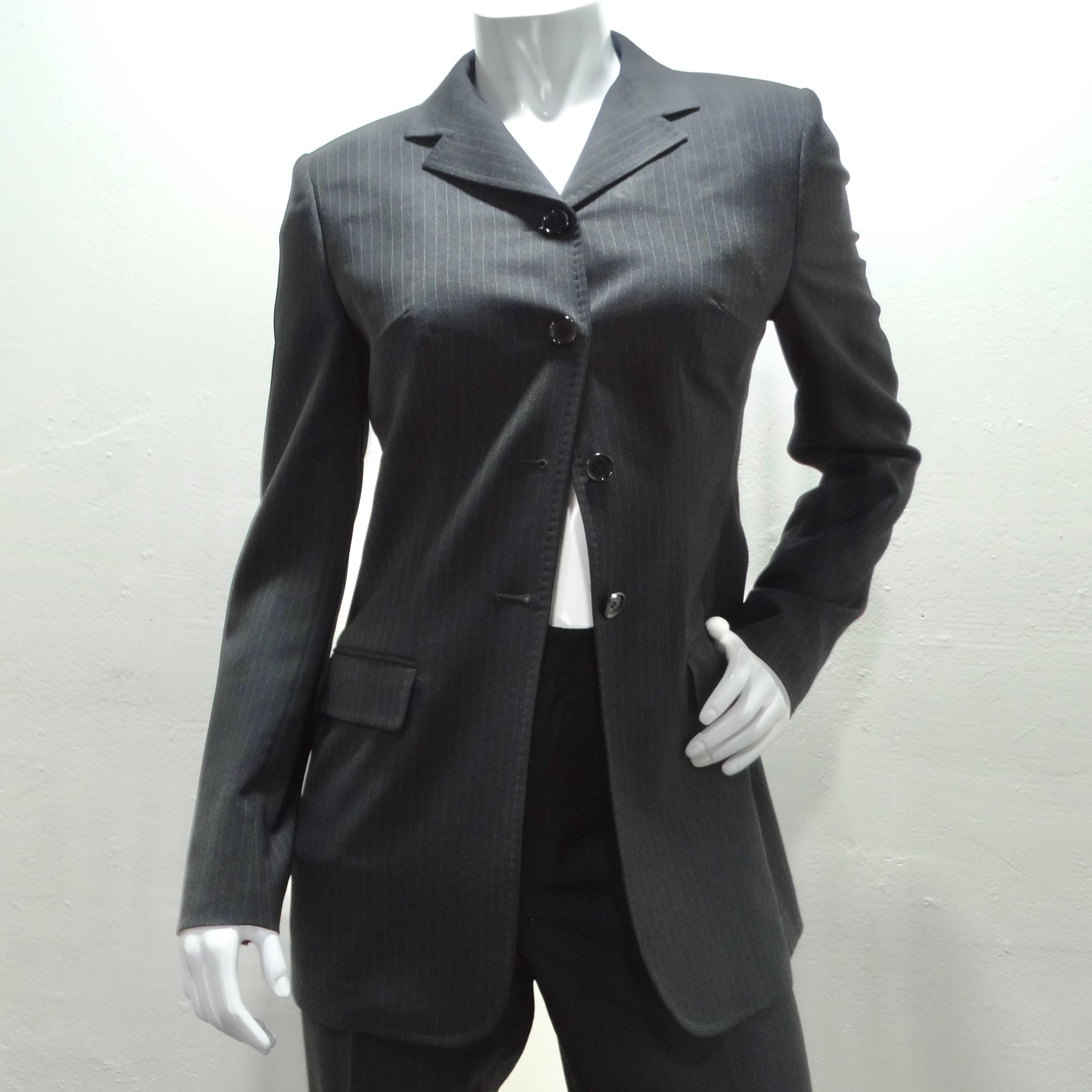 Dolce & Gabbana 90s Pinstripe Blazer Suit For Sale 1