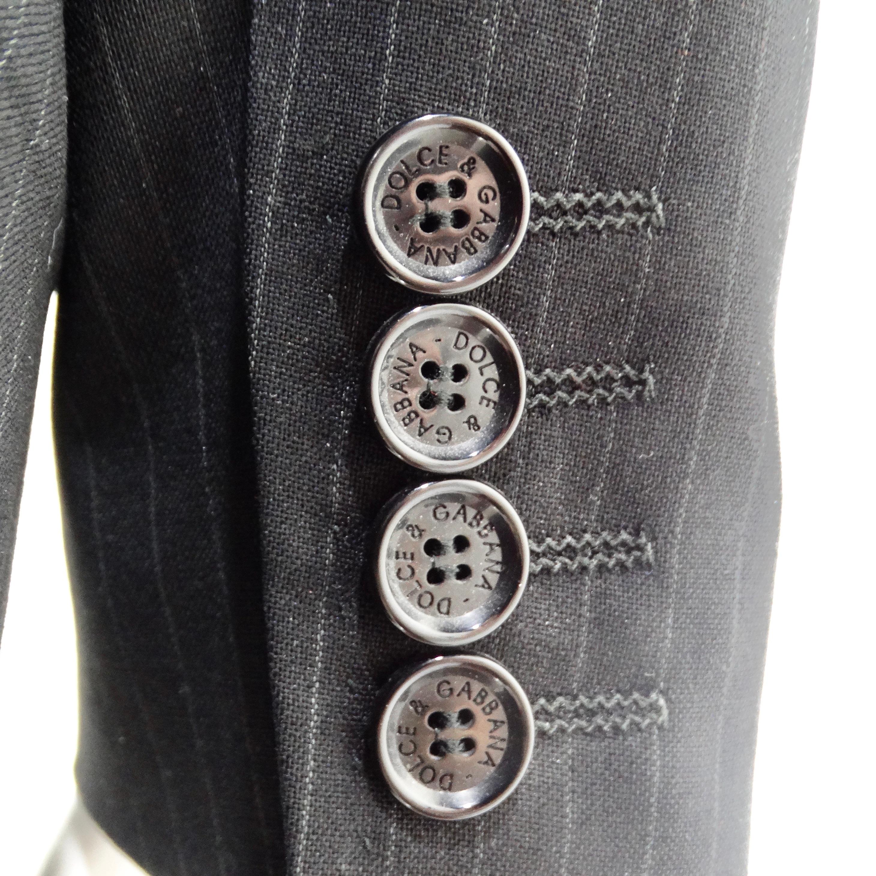 Dolce & Gabbana 90s Pinstripe Blazer Suit For Sale 5
