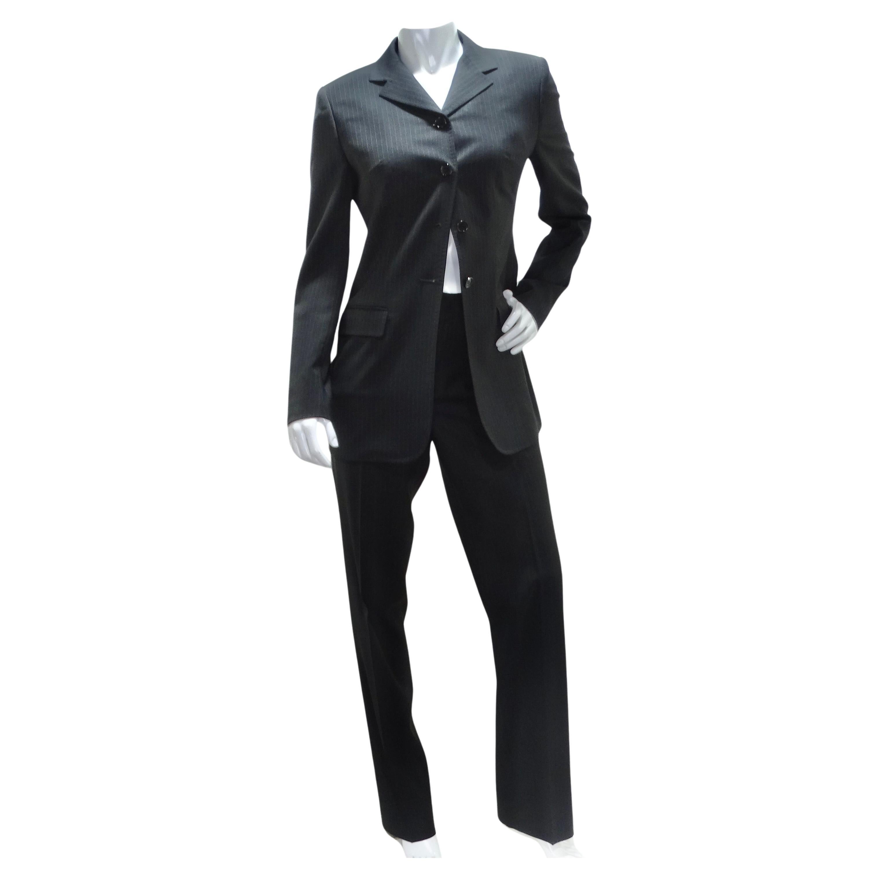 Dolce & Gabbana 90s Pinstripe Blazer Suit For Sale