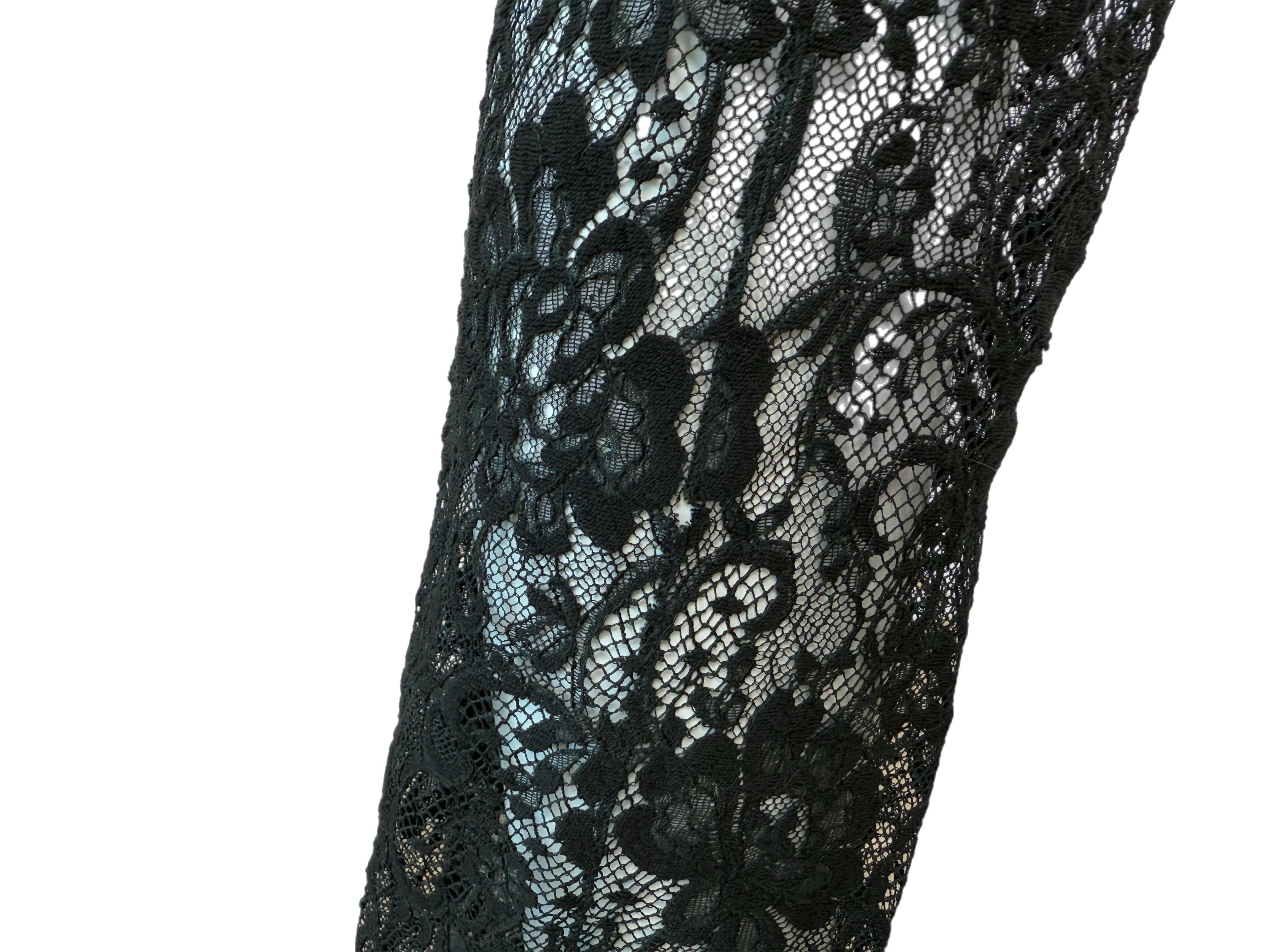 DOLCE & GABBANA 90's Vintage Black Sheer Lace Pant Suit im Angebot 5