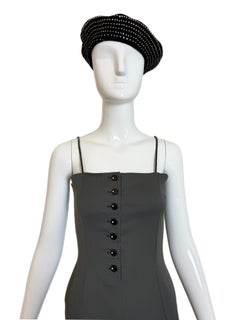 DOLCE & GABBANA 90's Vintage Gray Green Crystal Pencil Dress