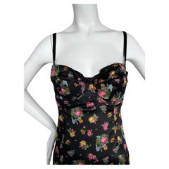 DOLCE
GABBANA 90
s Vintage Silk Black Floral Bustier Dress DOLCE
GABBANA 90
s Vintage Silk Black Floral Bustier Dress