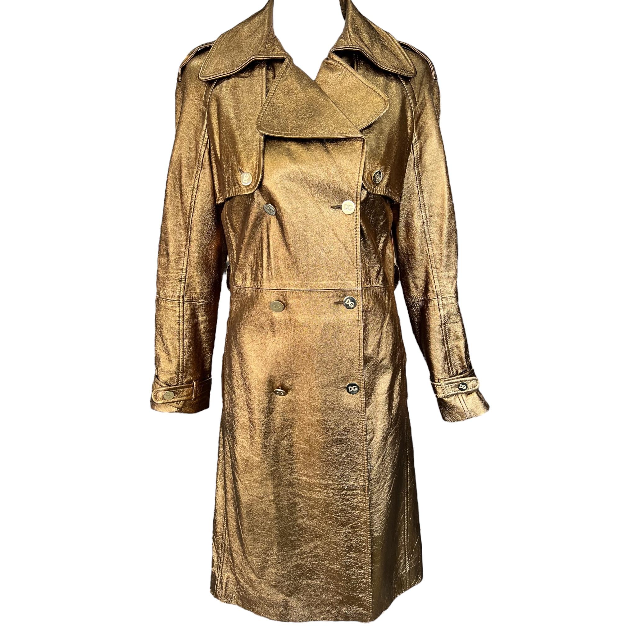 Dolce & Gabbana Black Label A/I Trench in bronzo, 2023 in vendita 4