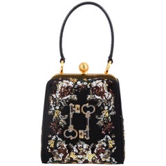 Dolce & Gabbana Agata Handbag Embroidered Fabric with Sequins Small