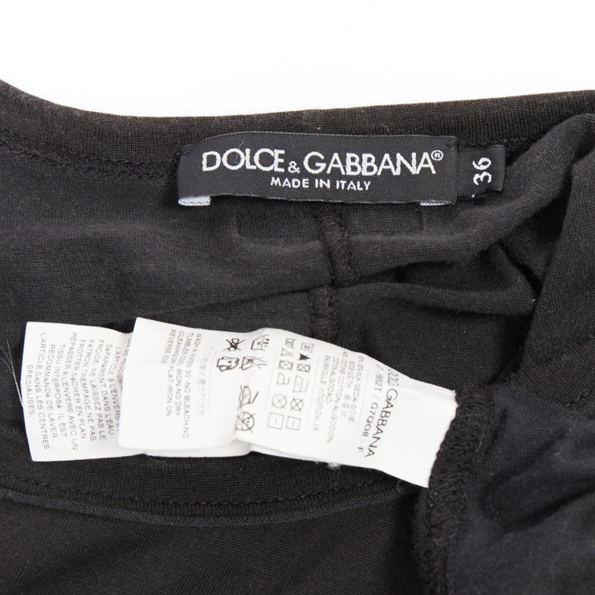 Dolce & Gabbana Al Pacino ritratto nero in seta e cotone, tshirt aderente IT36 XXS in vendita 3