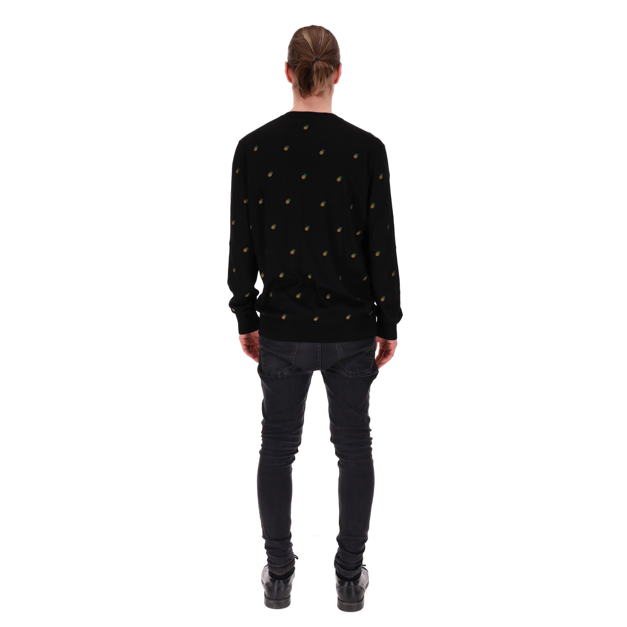 Dolce & Gabbana All-Over Pineapple Embroidery Silk Jumper In Excellent Condition For Sale In London, GB