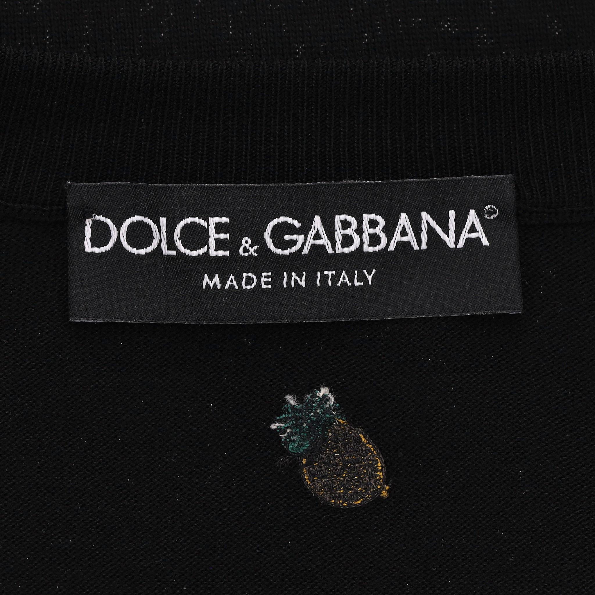 Dolce & Gabbana All-Over Pineapple Embroidery Silk Jumper For Sale 1