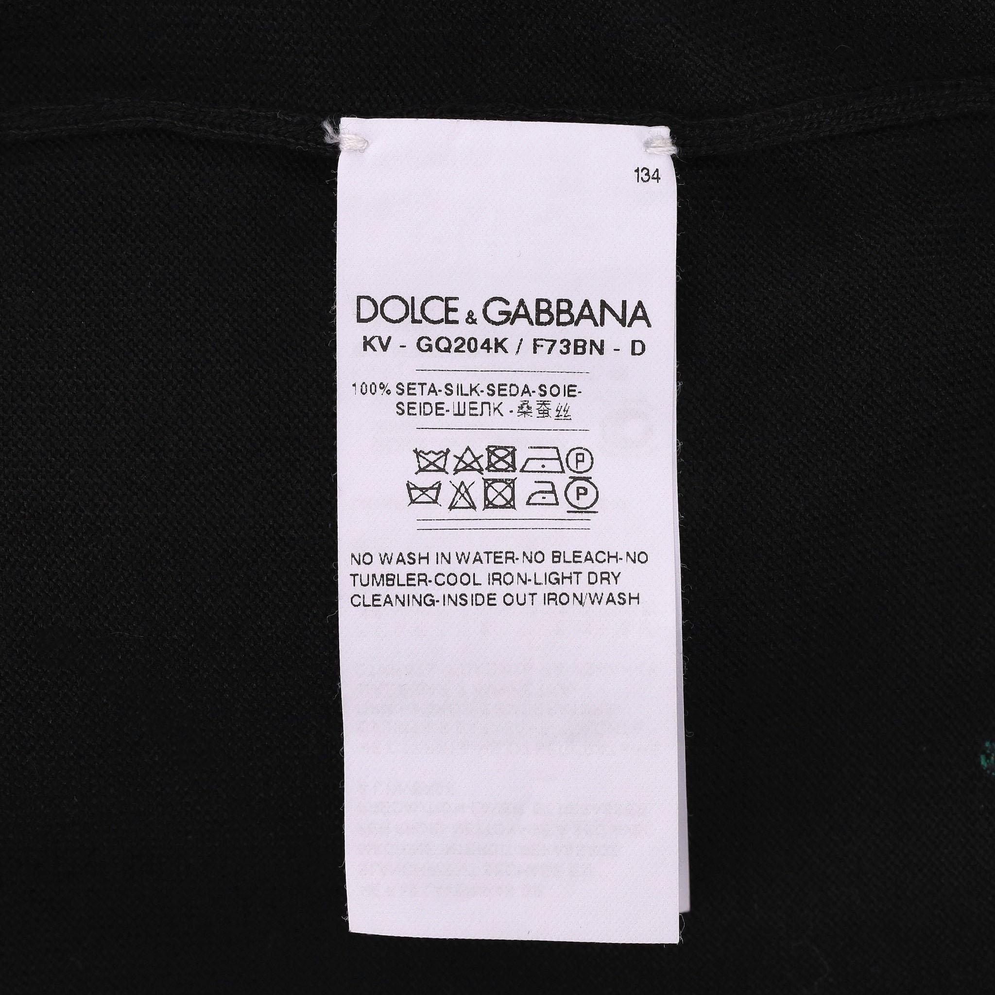 Dolce & Gabbana All-Over Pineapple Embroidery Silk Jumper For Sale 2