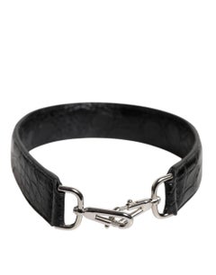 Dolce & Gabbana Alligator Leather Shoulder Strap — Black