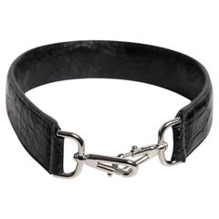 Dolce & Gabbana Alligator Leather Shoulder Strap — Black