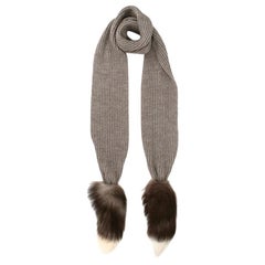 Dolce & Gabbana Alpaca Blend Knit Fox Fur Scarf
