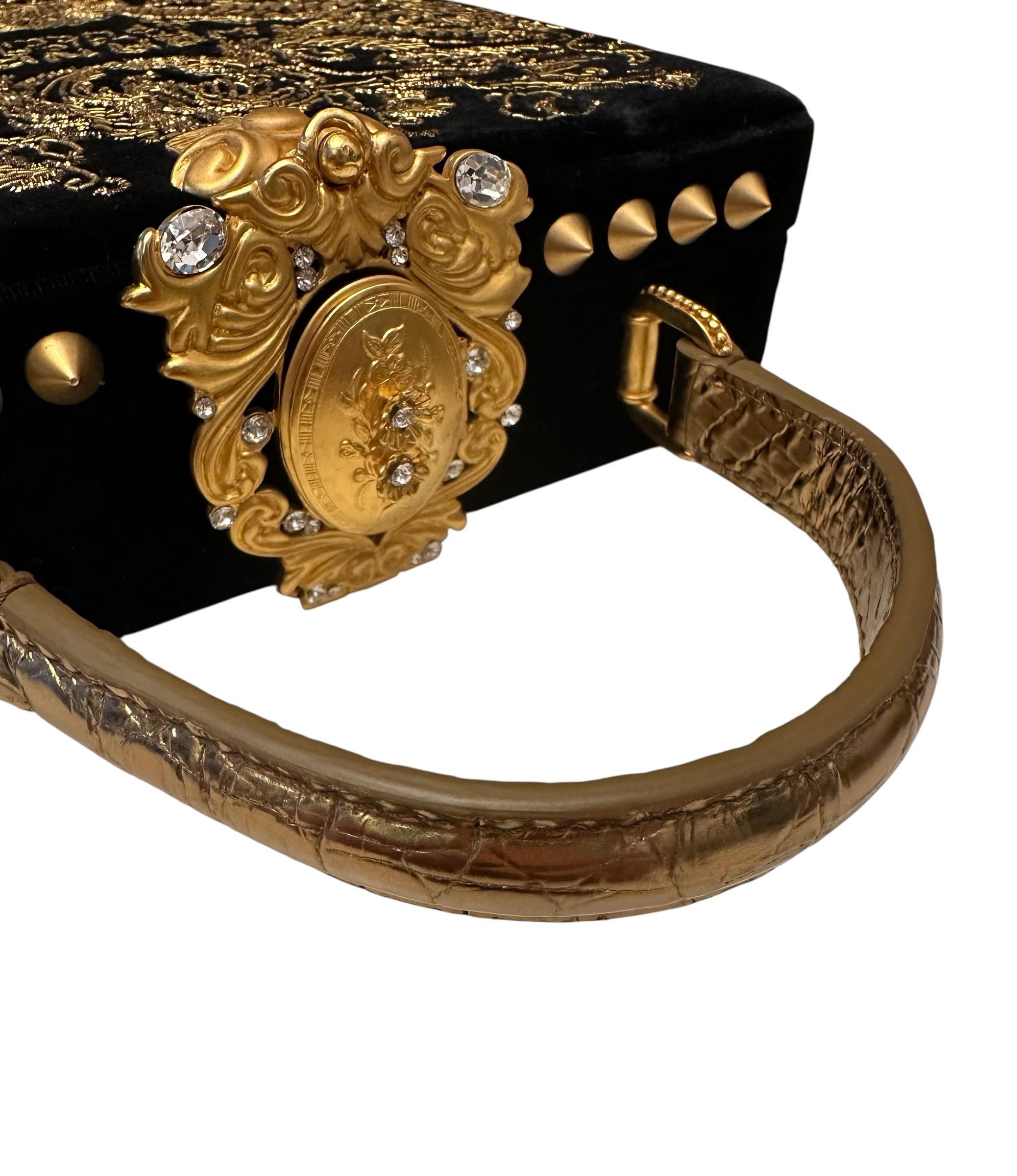 Dolce & Gabbana Alta Moda FW2016 Borsa Giacomo Puccini Turandot Oro Nero in vendita 6