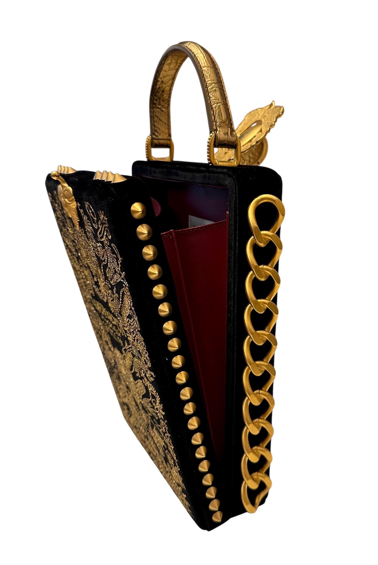 Dolce & Gabbana Alta Moda FW2016 Borsa Giacomo Puccini Turandot Oro Nero in vendita 2
