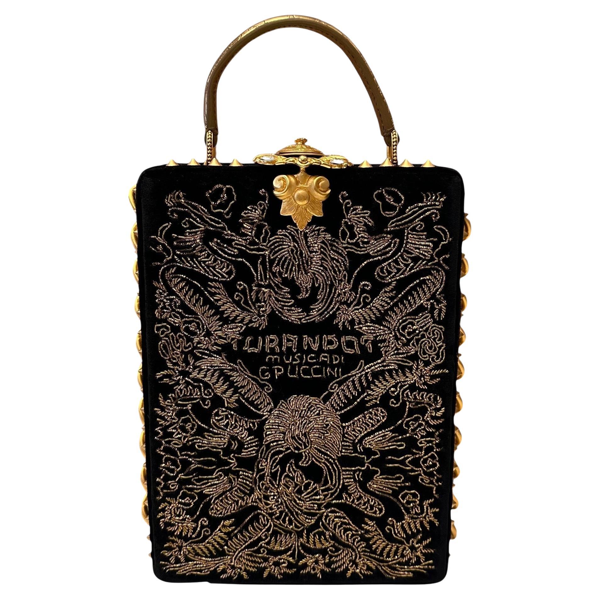 Dolce & Gabbana Alta Moda FW2016 Borsa Giacomo Puccini Turandot Oro Nero in vendita