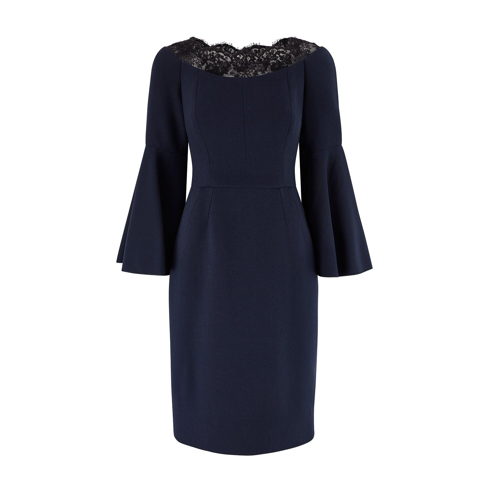 Noir 2010s Dolce & Gabbana Alta Moda Robe marine à manches évasées en vente