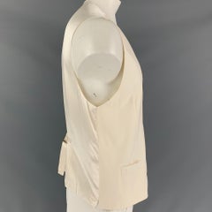 DOLCE & GABBANA Alta Sartoria Size 48 Off White Wool Buttoned Vest